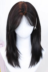 Curtain Bangs Straight Sweet Japanese Lolita Wig 3 Colors - Warm-Black-Tea-Brown - 4