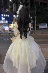 Ivory [Cindy Rose] Halterneck Sleeveless Ruffle Bowknot Sweet Elegant Lolita Jsk Dress - Product - 5