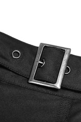 Black Metal Eyelets Detachable Women's Punk Skirt - Product - 5