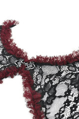 Black/Red Long Puff Flared Sleeves Floral Lace Women's Gothic Cape - Product - 12