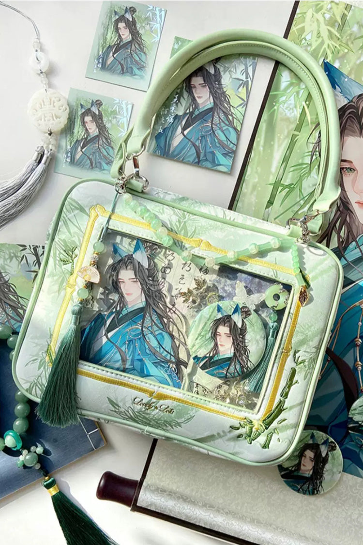 Oriental Style Sweet Lolita Top‑Handle Shoulder & Crossbody Ita Bag 3 Colors - Green - 5