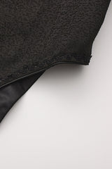 Black [Eternal Gloom Portrait] Back Cross Stand Collar Asymmetric Vintage Elegant Prince Gorgeous Handsome Lolita Coat - Product - 7