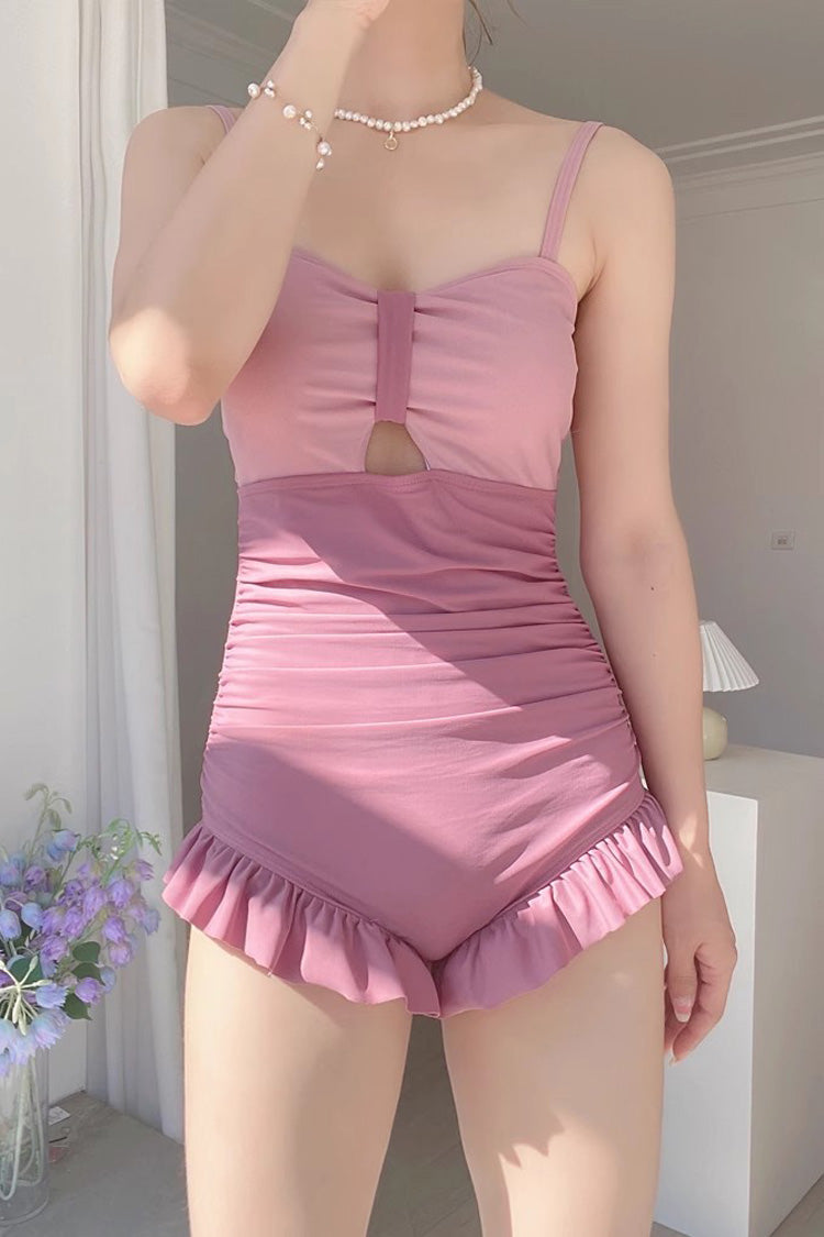 Sexy Backless Sleeveless Ruffle Lolita Tube Top One-Piece Swimsuit 3 Colors - Product - 5