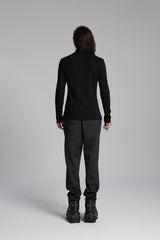 Black Stand Collar Long Sleeves Men's Punk Military T-Shirt - Product - 6