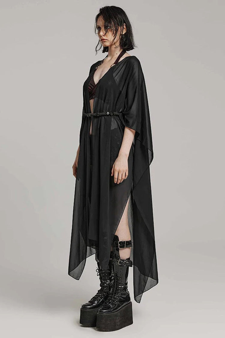 Translucent Loose Ruffle Braided Rope Belt Womens Elegant Gothic Shawl 3 Colors - Product - 3