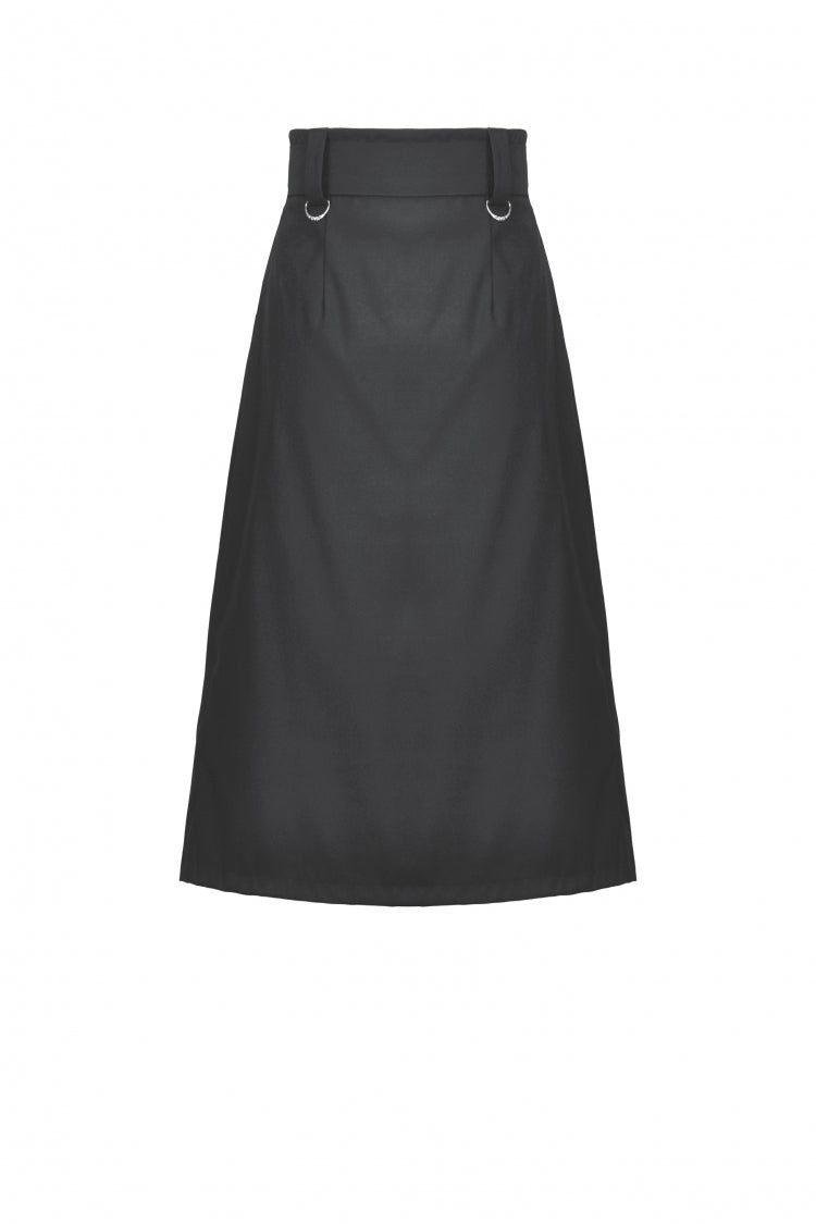 Black Women's Punk Metal Chain Belt Skirt with Straps - Product - 12