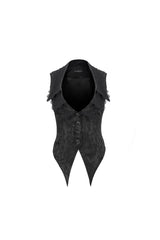 Black Plum Blossom Texture Deep V Back Rope Adjustable Women's Gothic Vest - Product - 6