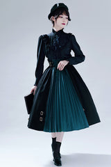 Black/Blue Dawn Keeper Lolita Skirt - Black/Blue - 1