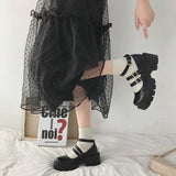 Black Metallic Buckle Platform Black Sweet Lolita Shoes - Product - 4