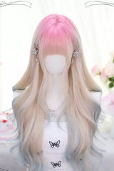 Secondary Gradient Multi-Color Long Curly Sweet Lolita Wigs - Multi-Color - 1