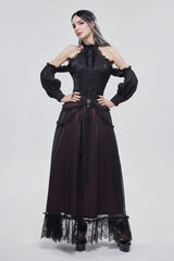 Black/Red Butterfly Lace Pendant Decoration Chiffon Women's Gothic Skirt - Product - 6