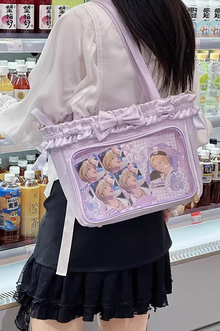 [Ballet Holiday] Ruffled Bow Sweet Japanese Crossbody Shoulder Lolita Itabag 10 Colors - Product - 18
