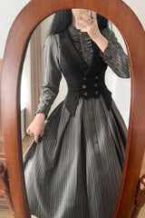 Black V Collar Sleeveless Classic Vintage Ouji Lolita Vest - Product - 5
