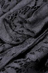 Black Women's Gothic Multi-Layered Lace Lace-Up Mermaid Maxi Skirt - Product - 14
