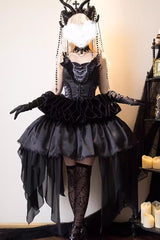 Black Goat of the Forest Lace-Up Gothic Elegant Lolita Dress - Product - 8