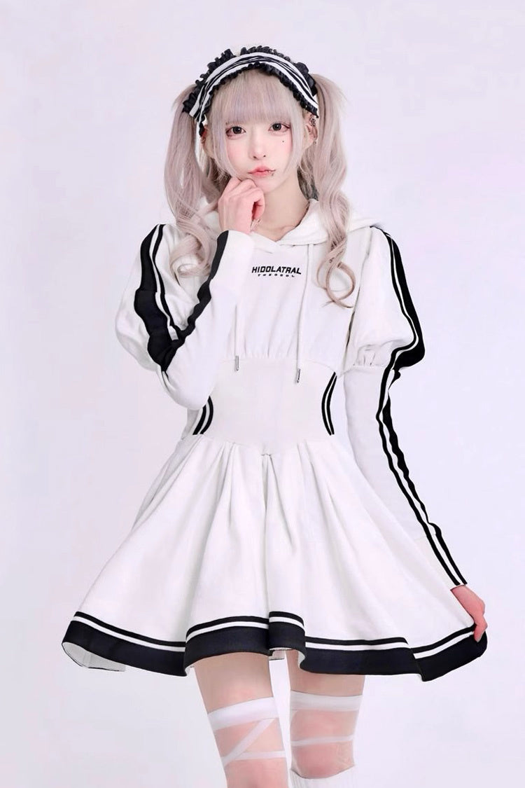 Japanese Long Sleeves Ruffle Bowknot Punk Jirai Kei Sweater Dress 3 Colors - Product - 12