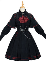 Black Punishment Execution Officer Series Military Style Shirt and Skirt Set Gothic Lolita Dress - Product - 6