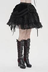 Black Multi-Layered  Tassels  Chain-Decorated Women's Gothic Skirt - Product - 8