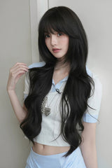 Blackish Brown Effortless Fluffy Layered Sweet Lolita Long Loose Big Wave Wig - Product - 7