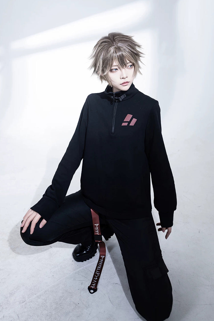 Black [Nameless Blade] Stand Collar Long Sleeves Gothic Prince Ouji Lolita Pants Set - Product - 10