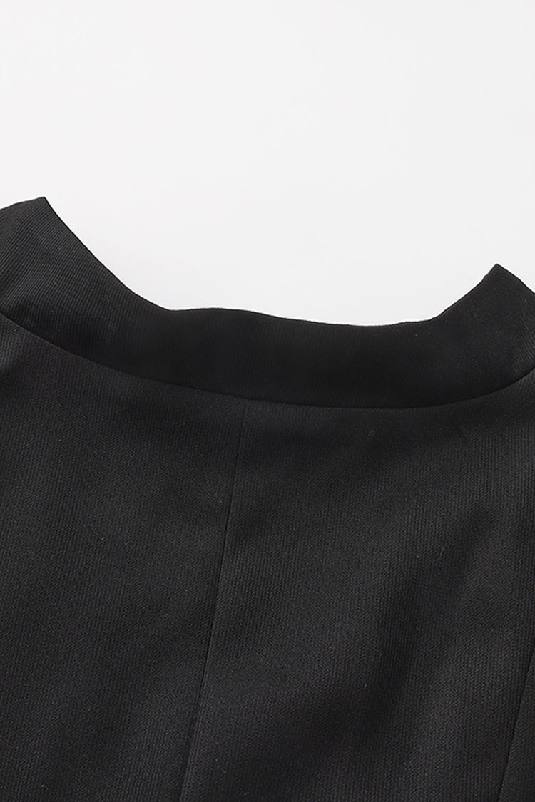 Black [Immortal Silent Agent] Sleeveless Ruffle Ouji Fashion Vintage Elegant Prince Lolita Long Coat - Product - 7