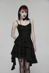 Black Embroidered loral Embroidered Asymmetric Women's Gothic Jsk Dress raduation Dress - Product - 6