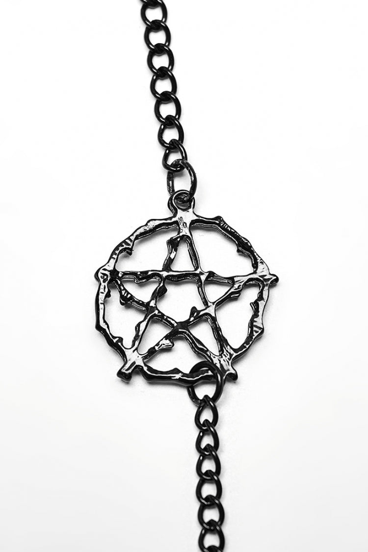 Black Adjustable Crystal Pendant Decoration Tassel Chain Women's Gothic Body Harness - Product - 6
