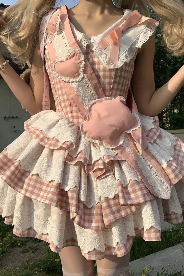 Pink [Star Grant Angel] Triple-Layered Print Ruffle Sweet Lolita Dress - Product - 11