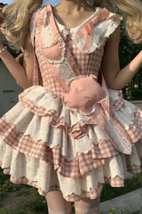Pink [Star Grant Angel] Triple-Layered Print Ruffle Sweet Lolita Dress - Product - 11