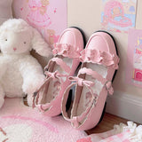 Sweet Ruffle Bowknot Japanese Lolita Shoes 15 Colors - Product - 30