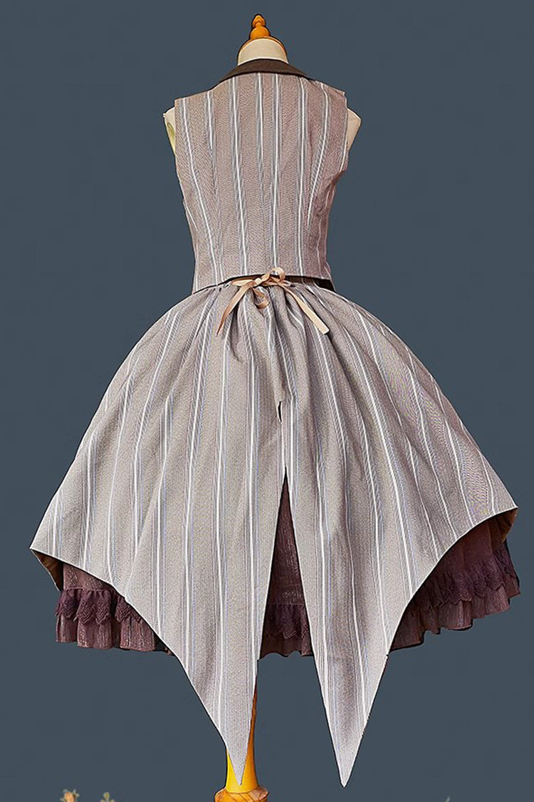Brown/Grey Witch'S Notes Ruffle Cardigan Classic Lolita Skirt - Product - 9