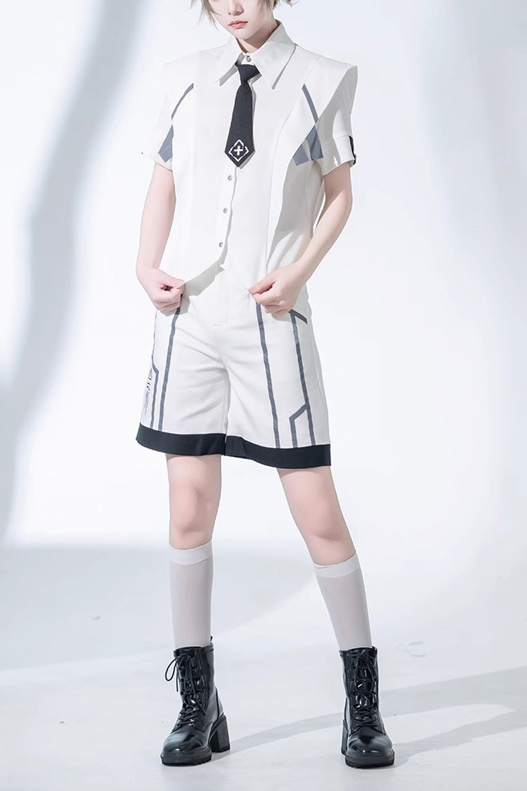 White Handsome Ouji Lolita Fashion Shorts - White - 1