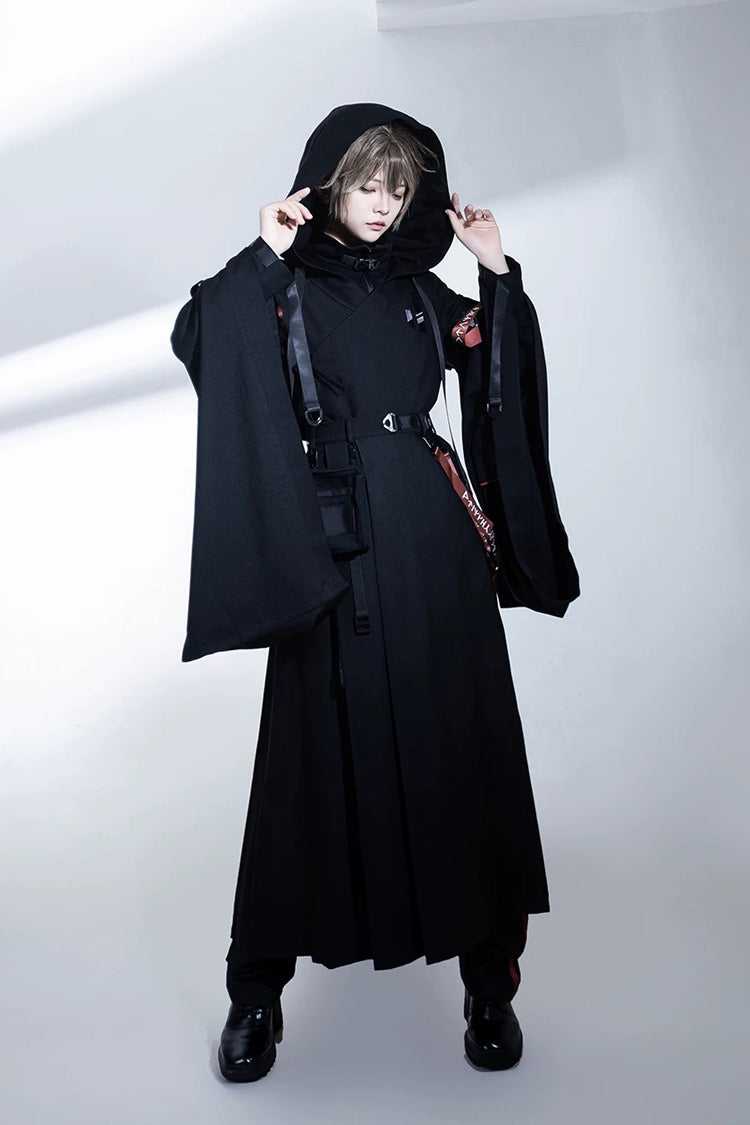 Black [Nameless Blade] Stand Collar Long Sleeves Gothic Prince Ouji Lolita Skirt Set - Product - 2