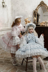 Blue [Reinas] Sleeveless Ruffle Bowknot Lace Sweet Lolita Jsk Dress - Product - 5
