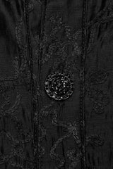 Black Stand Collar Jacquard Embroidery Men's Gothic Blouse - Product - 9