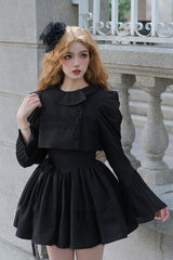 Black Night Traveler Breast Support Classic Gothic Short Lolita Jsk Dress - Product - 4
