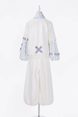 White Lapel Collar Long Sleeves Print Asymmetric Prince Handsome Ouji Lolita Set - Product - 3