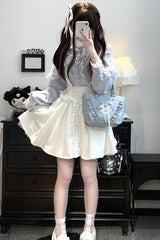 [Dolls Only] Ruffle Bowknot Lace Lace-Up Sweet Jirai Kei Strap Dress 4 Colors - Product - 7