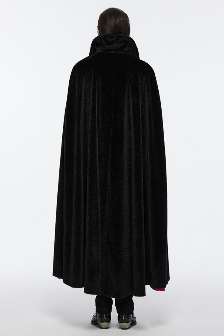 Black/Red Men's Strap Bat Gothic Coat Cloak - Product - 3