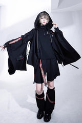 Black Unmarked Blade Gothic Handsome Ouji Lolita Shorts - Product - 5