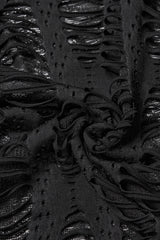 Black Long Batwing Sleeves Ripped Women's Punk Cardigan - Product - 8