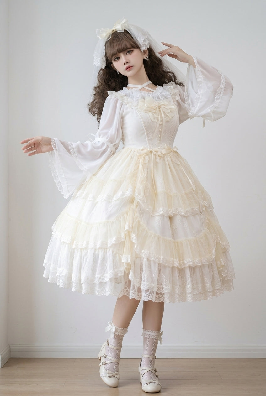 Iris Love Multi-layer Jacquard Bowknot Sweet Elegant Princess (Dress Only) detail view 8