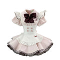 Cute Maid Lolita Dress with Heart Buttons and Bow Charm