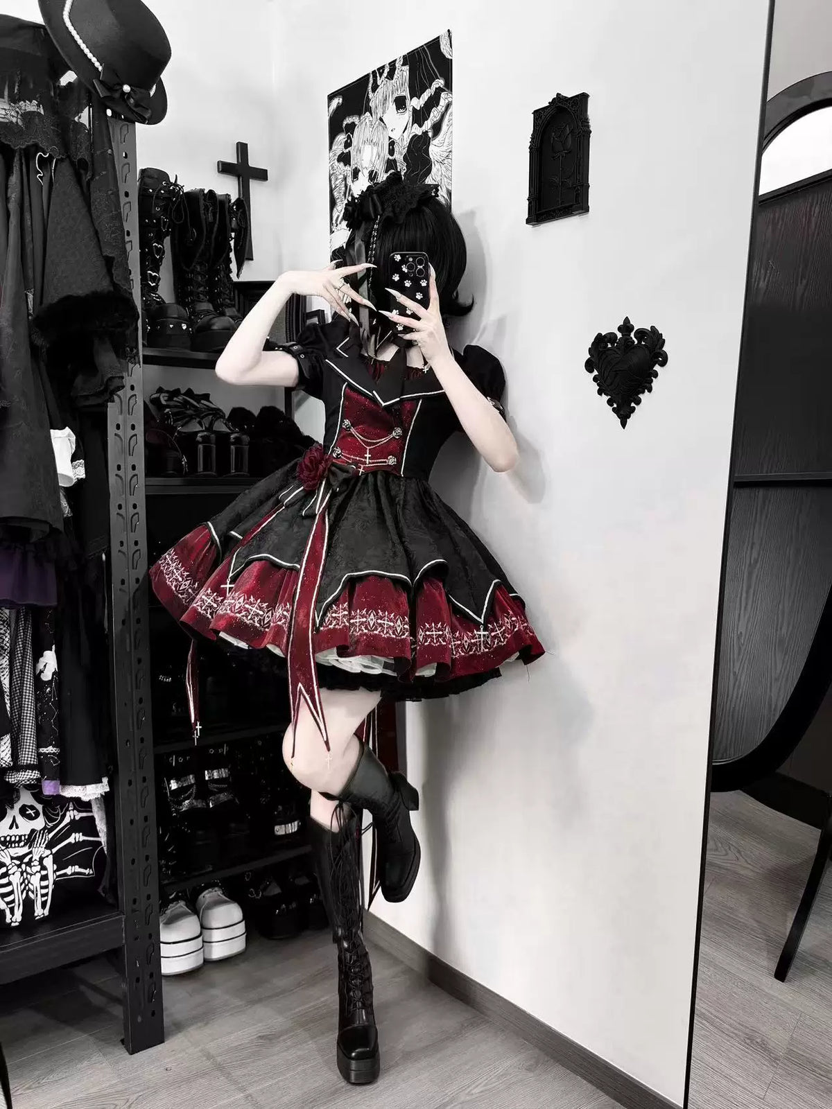 Rose Blood Hunter Gothic-Lolita Kleiderset Detailansicht 11