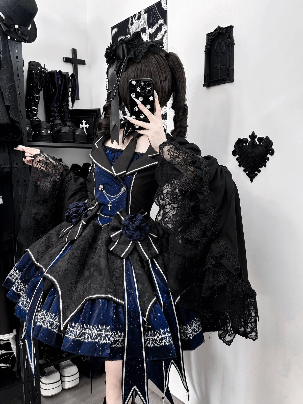 Rose Blood Hunter Gothic-Lolita Kleiderset Detailansicht 7