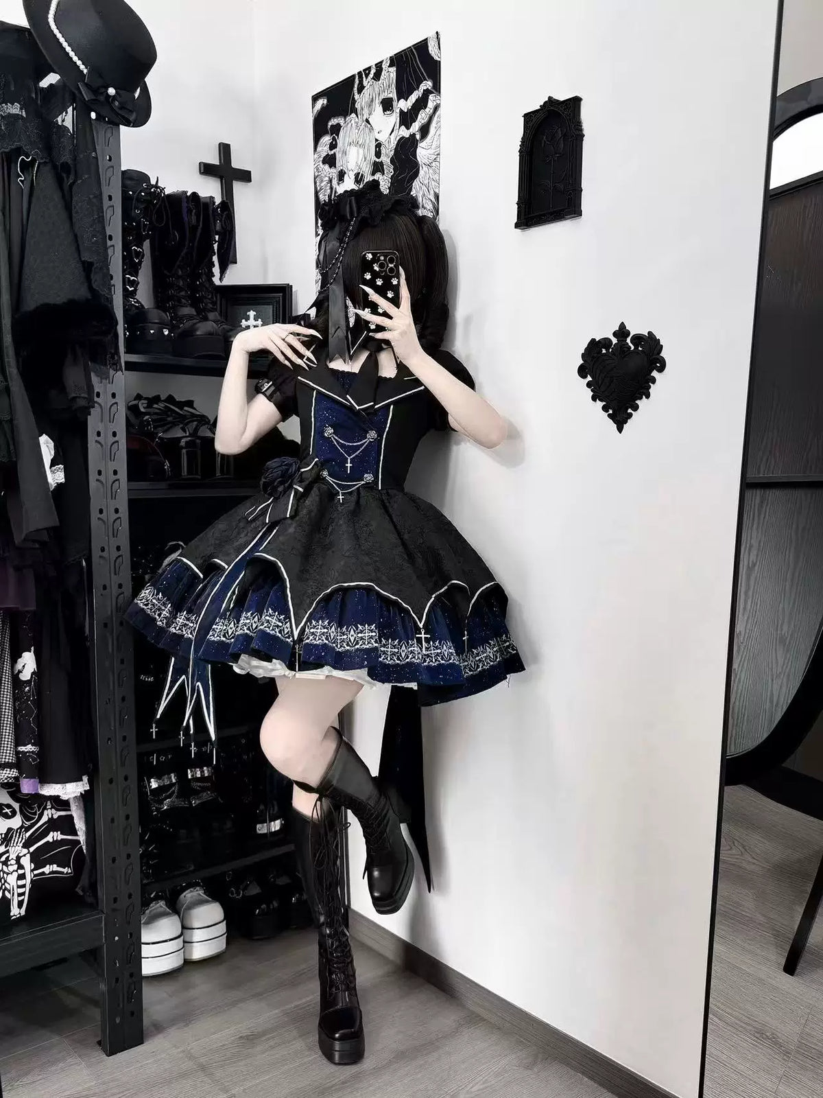 Rose Blood Hunter Gothic-Lolita Kleiderset Detailansicht 10