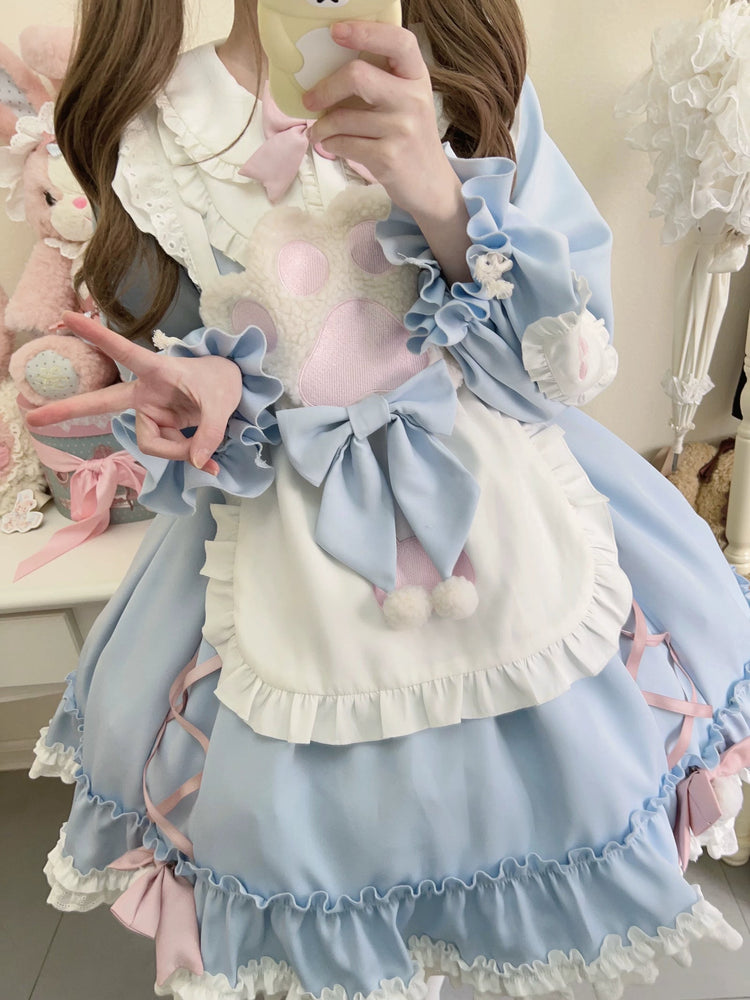 Tata Long Ear Meow Meow Blue Sweet Lolita OP Dress detail view 9