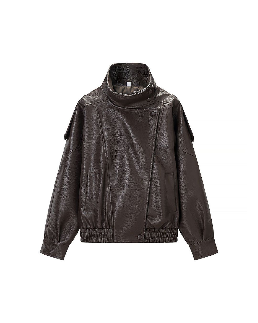 Stand Collar Leather Moto Jacket - view 2