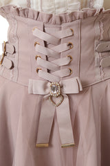 Japanese High Waisted Ruffle Mesh Belt Buckles Jirai Kei Skirt 3 Colors - Product - 7