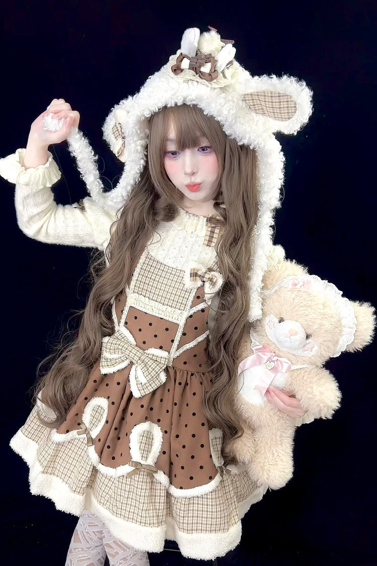 Hazelnut Ash Brown Long Wavy Twin Ponytails Sweet Lolita Wig Set - Product - 4